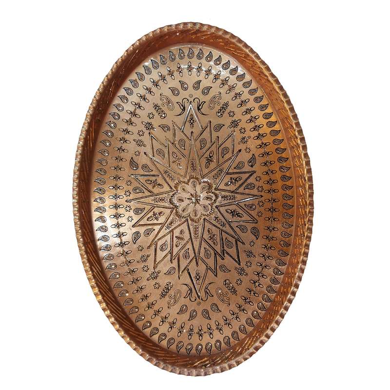 سینی مسی مدل ترمه الماس تراش