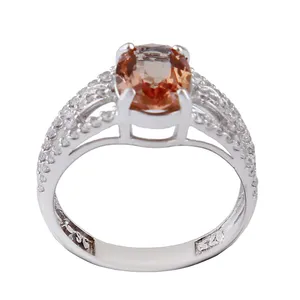 انگشتر نقره زنانه بازرگانی میلادی مدل  الکساندریت طبیعی آبکاری رادیوم کد AWR_1273