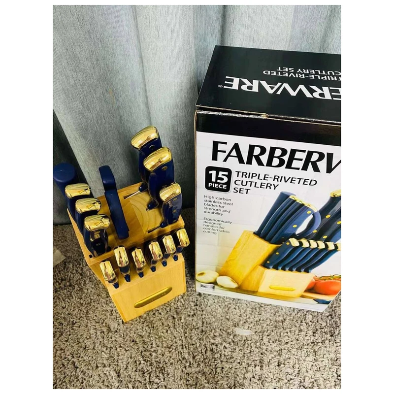 عکس شماره 4 : سرویس چاقو آشپزخانه 15 پارچه مدل farberware