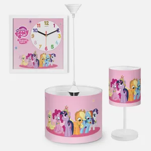 لوستر کودک مدل مای لیتل پونی کد PO-P-1034 به همراه آباژور و ساعت