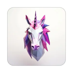 زیر لیوانی کاکتی طرح اسب تک شاخ و یونیکورن مدل mp28926