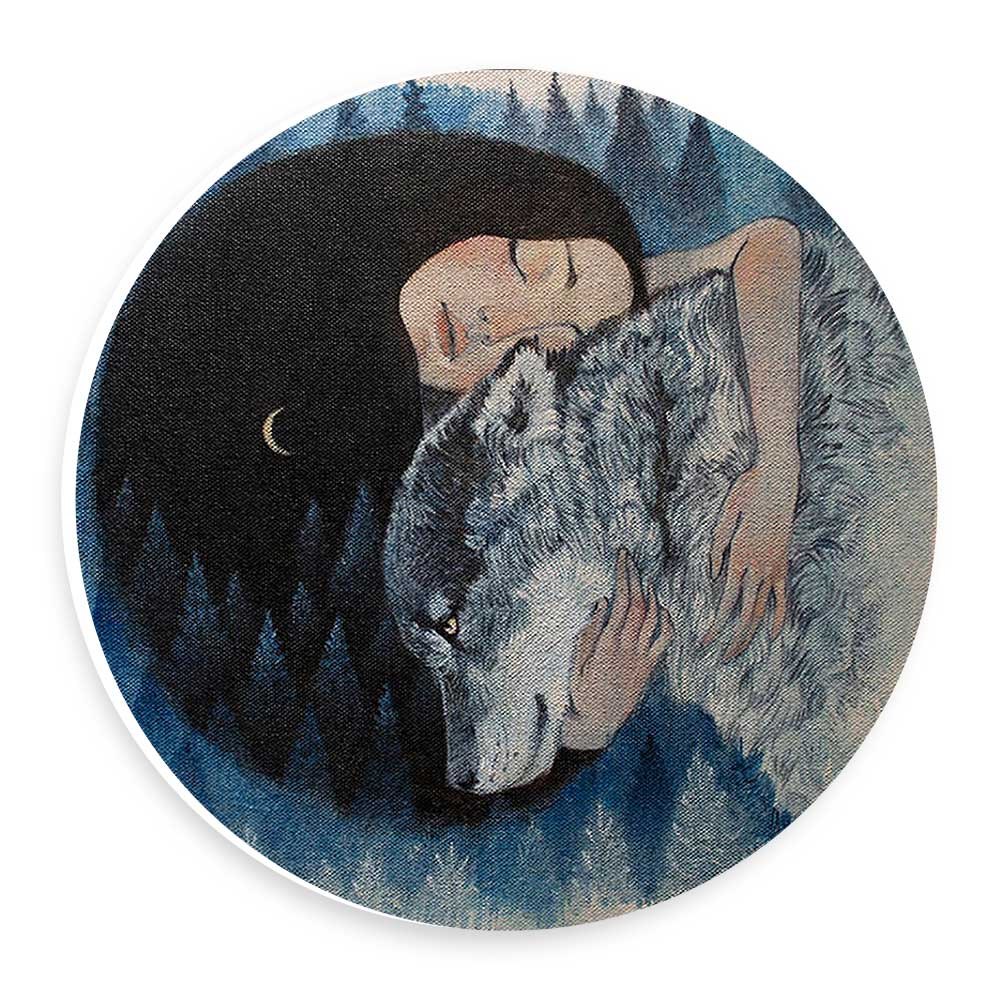 دیوارکوب طرح بانو و گرگ مدل wtb257