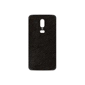 MAHOOT Dark-Brown-Leather Cover Sticker for OnePlus 6