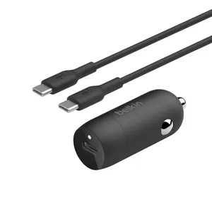 شارژر فندکی 30 وات بلکین مدل CCA004bt1MBK-B6 به همراه کابل USB-C‌