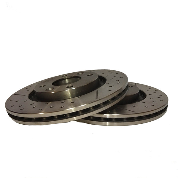 دیسک ترمز چرخ جلو کاردینال مدل سوراخ دار مناسب برای پژو 207 تیپ 5 بسته 2 عددی