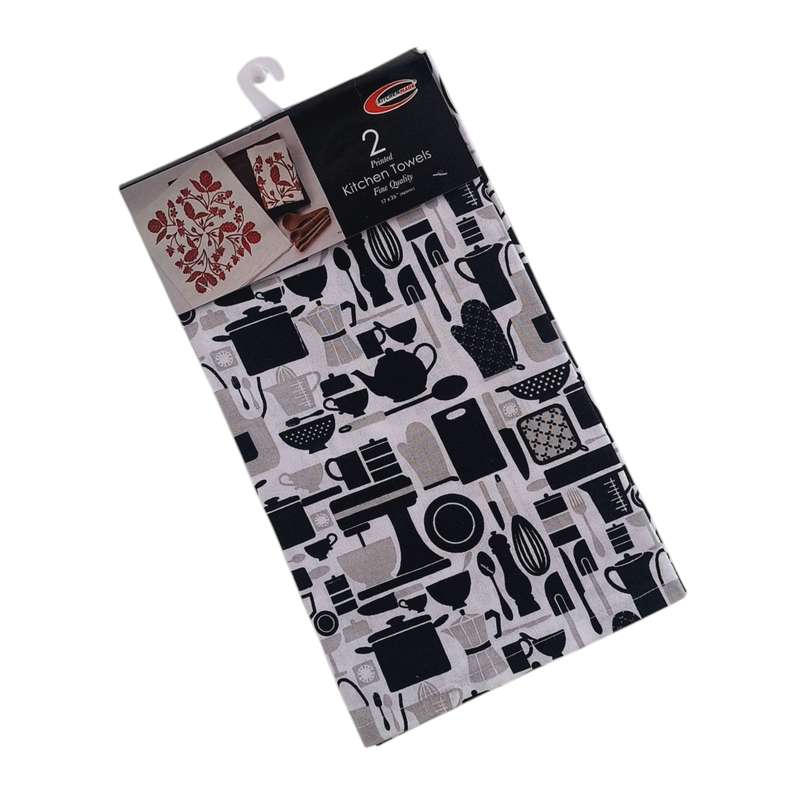 دستمال نظافت مدل لوازم آشپزی مجموعه 2 عددی