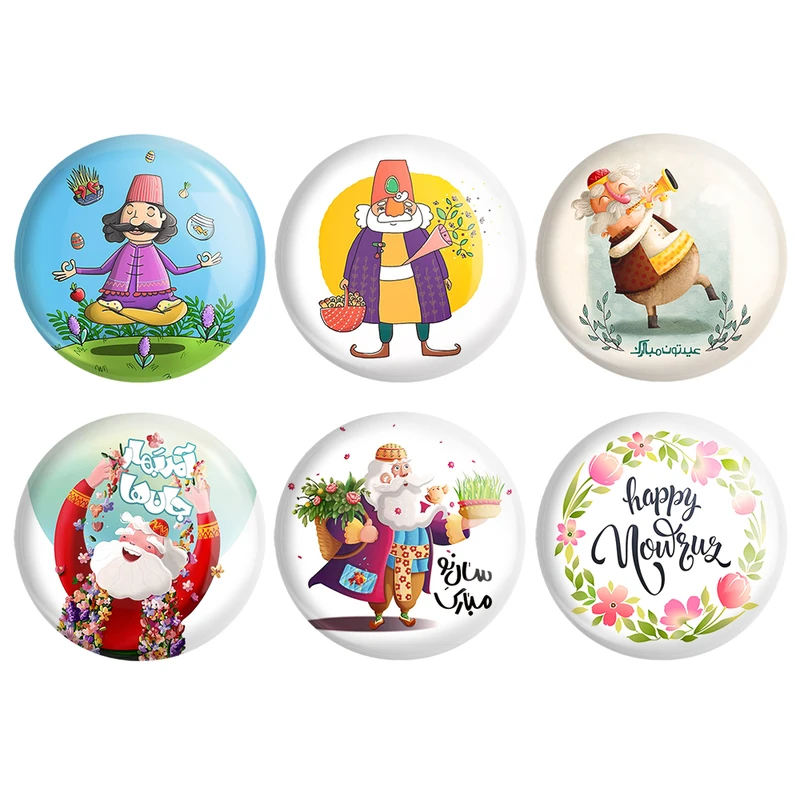 مگنت خندالو طرح نوروز کد 1549B مجموعه 6 عددی