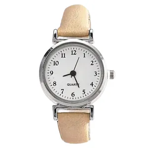 ساعت مچی عقربه ای دخترانه مدل کلاسیک بند چرمی کد 101