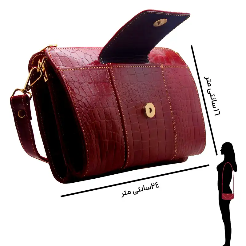 کیف دوشی زنانه مدل چرم طبیعی 130