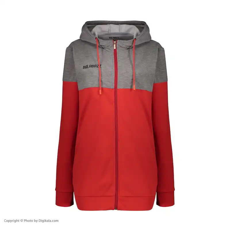 سویشرت ورزشی زنانه بالاباز مدل 8024 رنگ قرمز