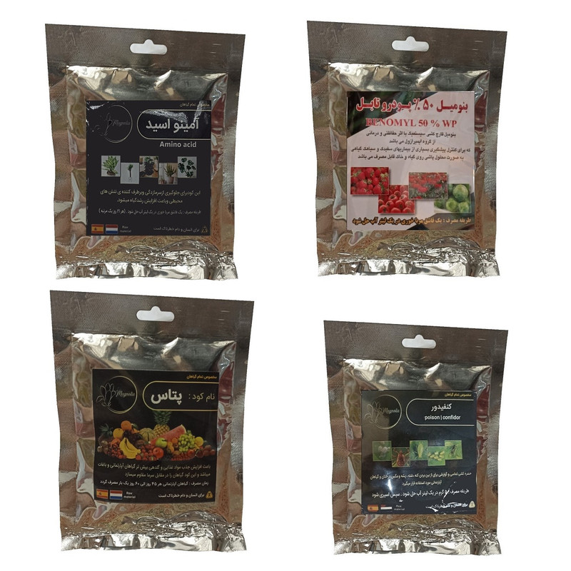 امینو اسید و بنومیل و پتاس و کنفیدور مدل raw material وزن 200 گرم