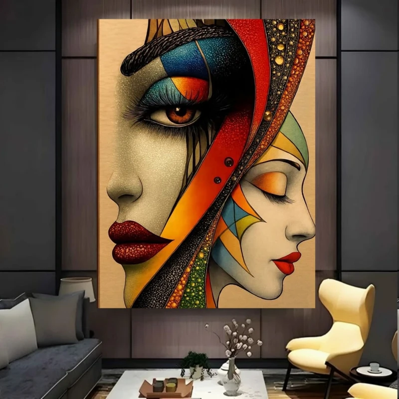 پوستر طرح  پرتره زن مدل نیمرخ کد BK58069