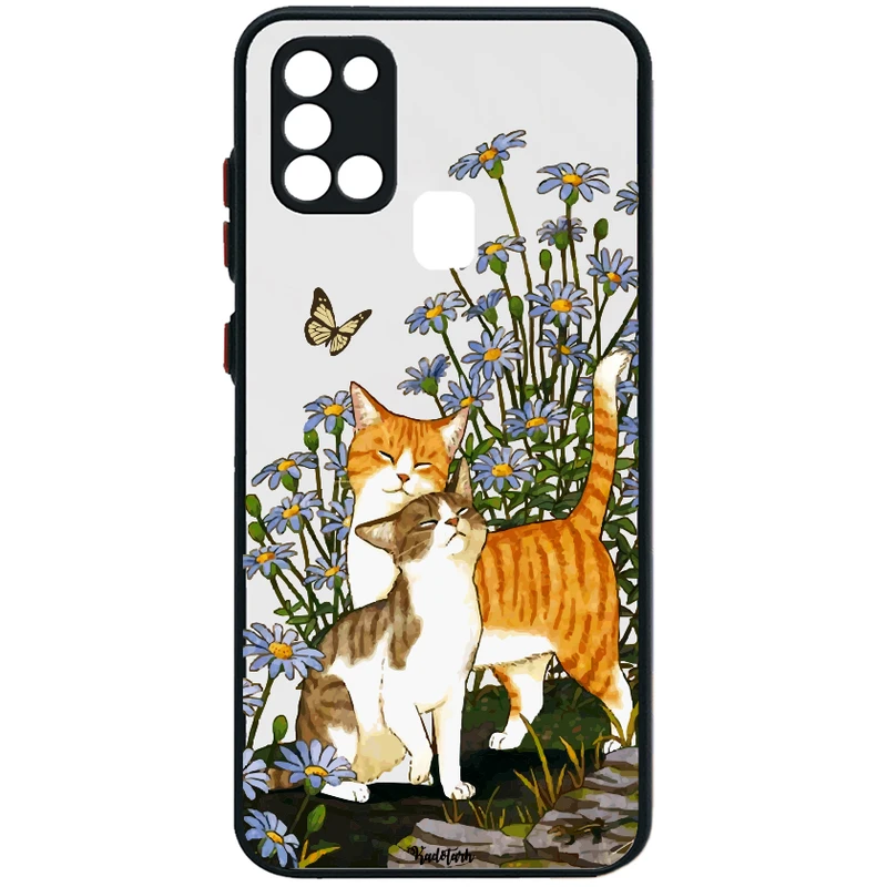 کاور طرح پروانه & گربه مناسب برای گوشی موبایل سامسونگ Galaxy A21s
