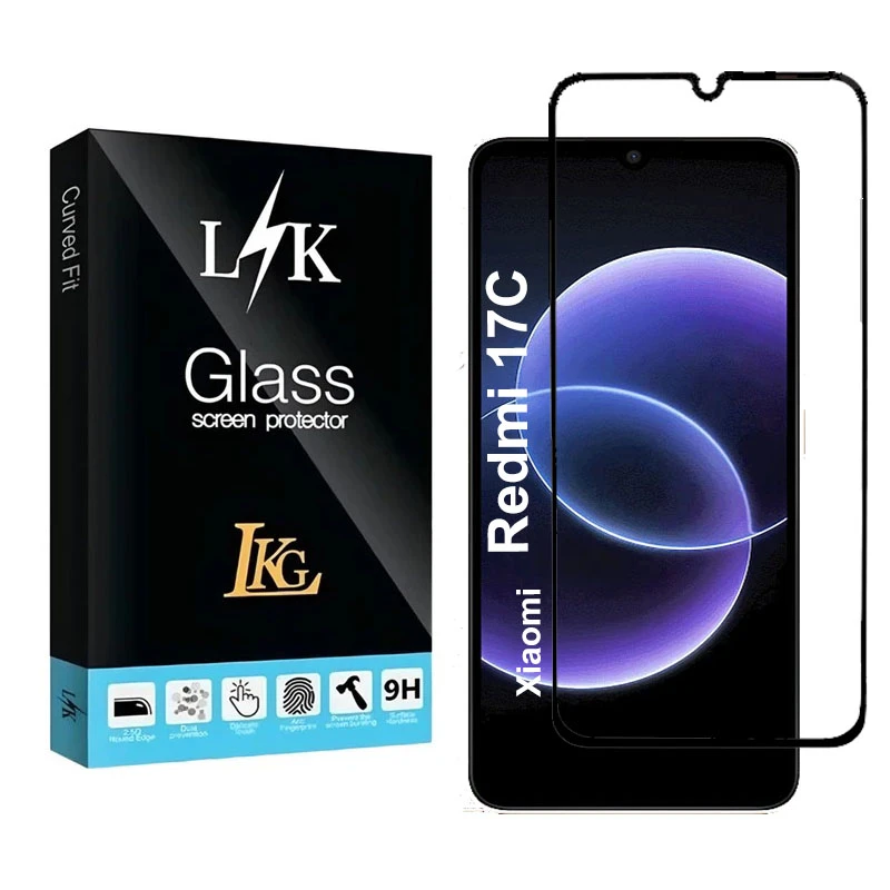 محافظ صفحه نمایش شیشه ای ال کا جی مدل FULL-Lk مناسب برای گوشی موبایل شیائومی Redmi 17C