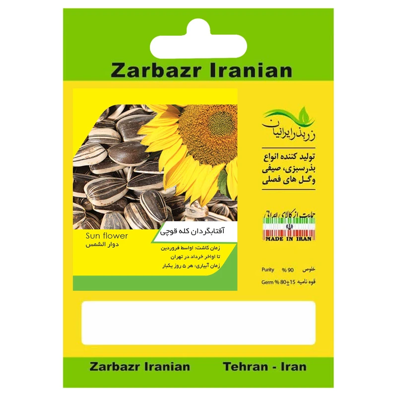 بذر آفتابگردان کله قوچی زربذر ایرانیان کد ZBP-15