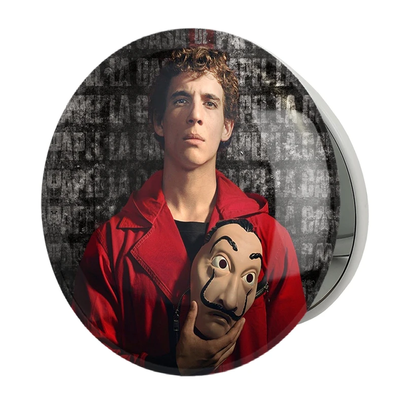 آینه جیبی خندالو طرح ریو سریال Money Heist مدل تاشو کد 3229 