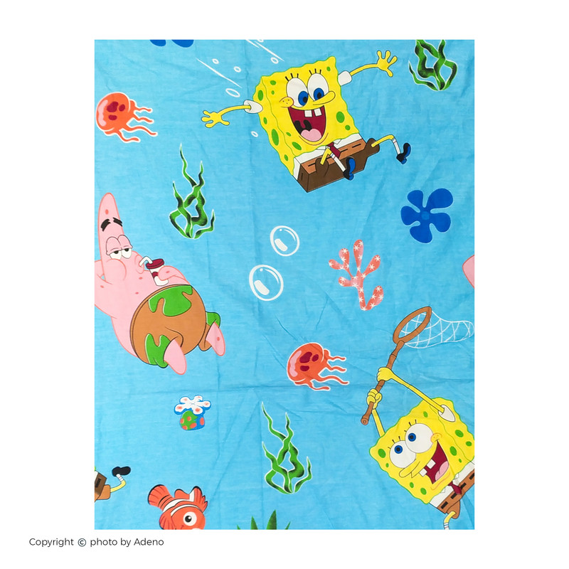 ملحفه آدنو مدل باب اسفنجی کد CH44 یک نفره سایز 100x150 سانتیمتر