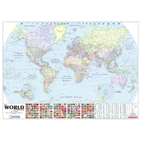 نقشه جهان انگلیسی انتشارات گیتاشناسی نوین کد 1287