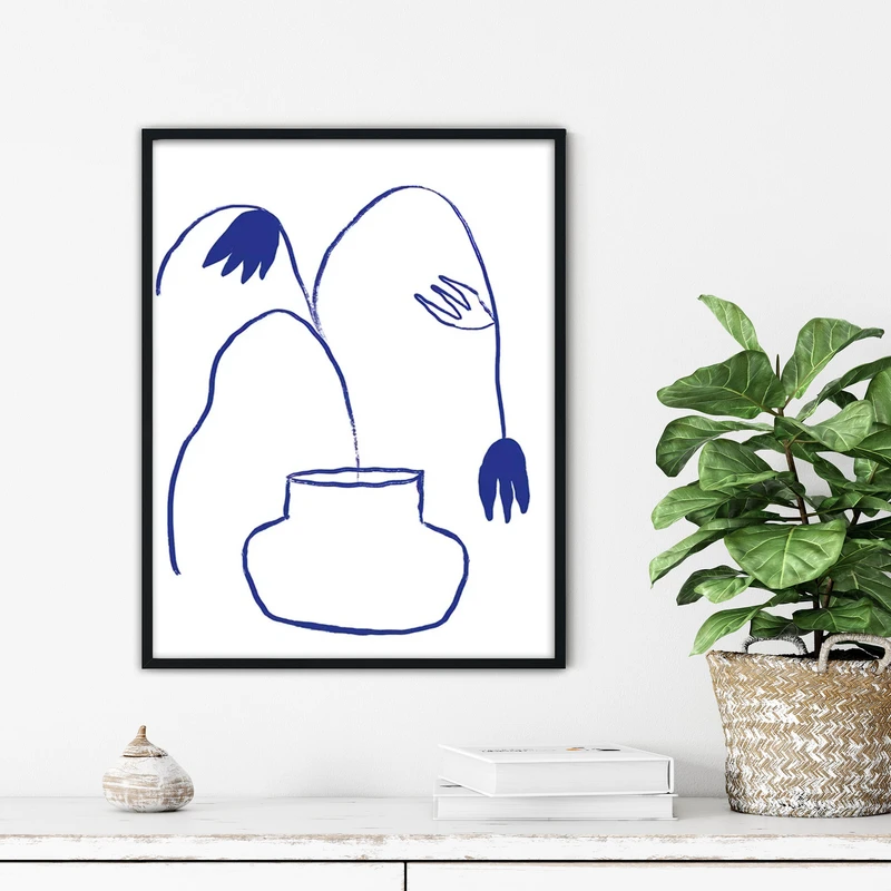 تابلو آتریسا طرح گلدان مدرن مدل ATFF276 فریم مشکی