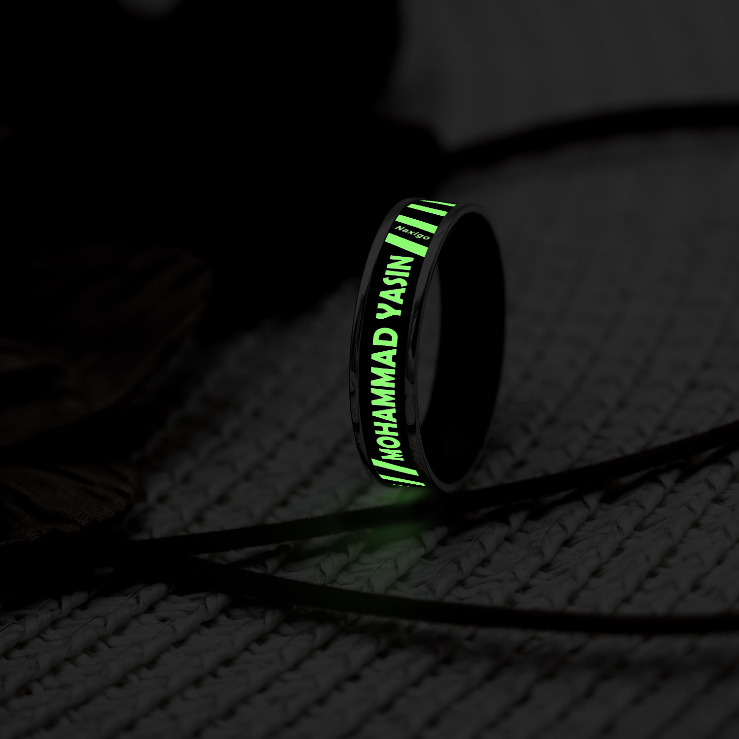 انگشتر ناکسیگو مدل شب تاب طرح محمد یاسین کد RB15849