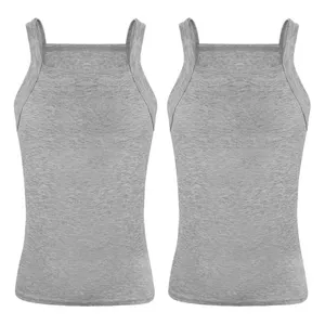 زیر پوش رکابی مردانه مدل یقه خشتی بسته 2 عددی