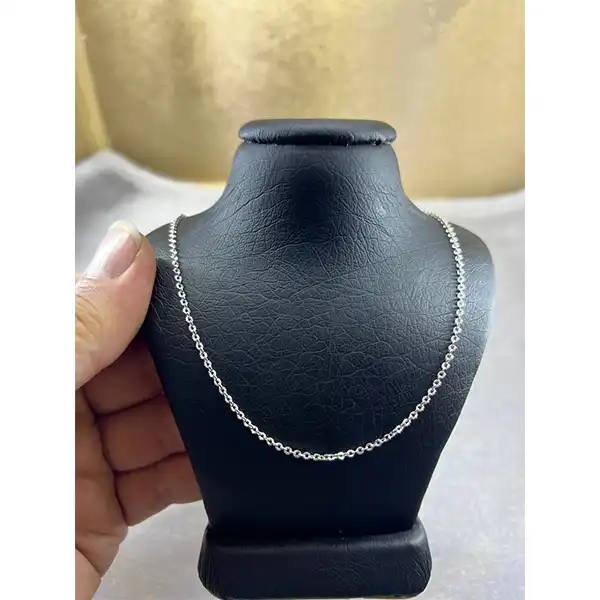 زنجیر نقره زنانه مدل دیپلمات تراش خورده ایتالیایی کد 45482