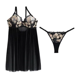 لباس خواب زنانه برتا مدل توری فنردار کد 2200MZ