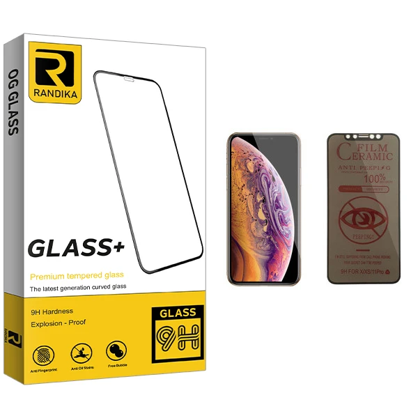 محافظ صفحه نمایش حریم شخصی راندیکا مدل GLD مناسب برای گوشی موبایل اپل iPhone XS