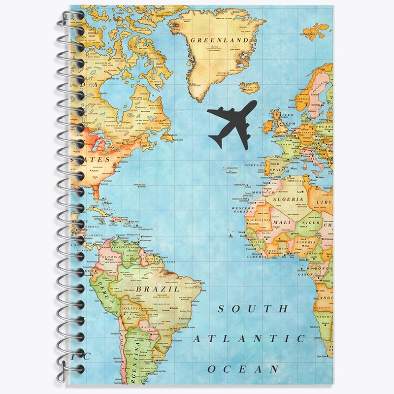 دفتر زبان 50 برگ خندالو مدل دو خط طرح جهانگردی کد F1634