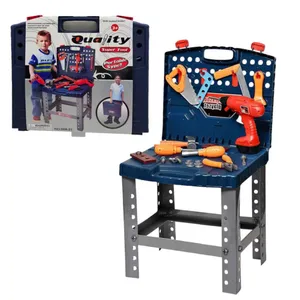 ست اسباب بازی ابزار ناب سل مدل چمدانی میز کار نجاری  به همراه دریل باتری خور Quality Super Tool – Portable Type