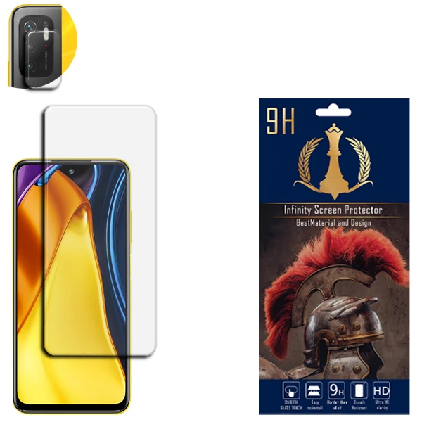  محافظ لنز دوربین اینفینیتی مدل PRO MAX مناسب برای گوشی موبایل شیائومی POCO M3 PRO به همراه محافظ صفحه نمایش