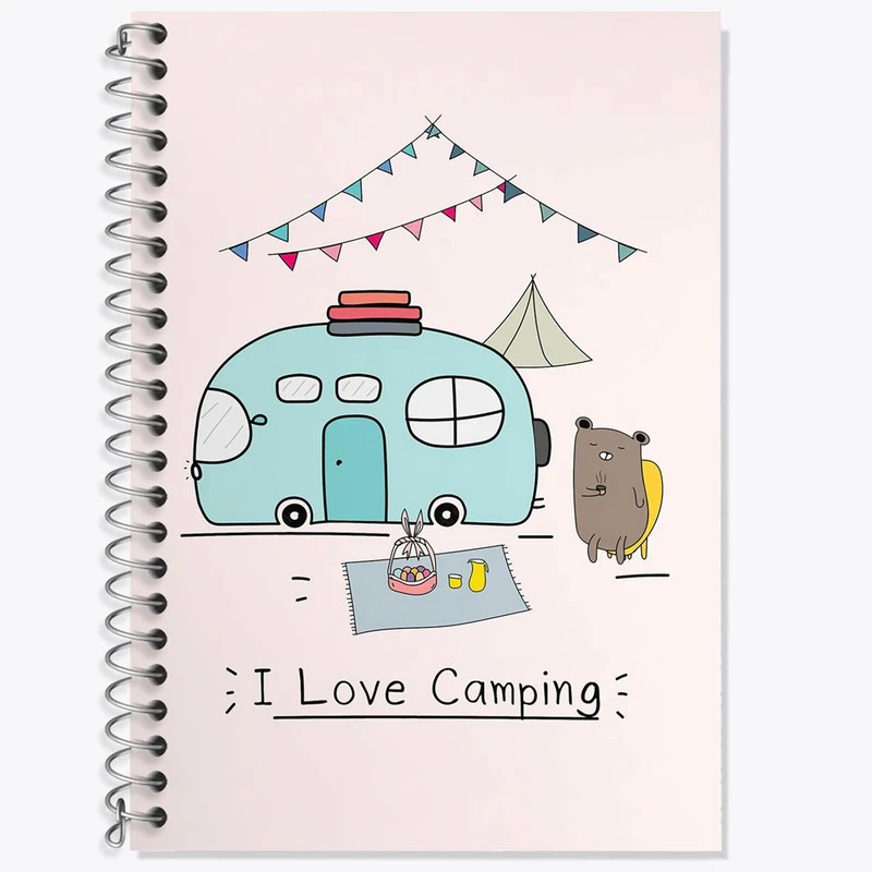 دفتر زبان 50 برگ خندالو مدل دو خط طرح کمپینگ کد 26053