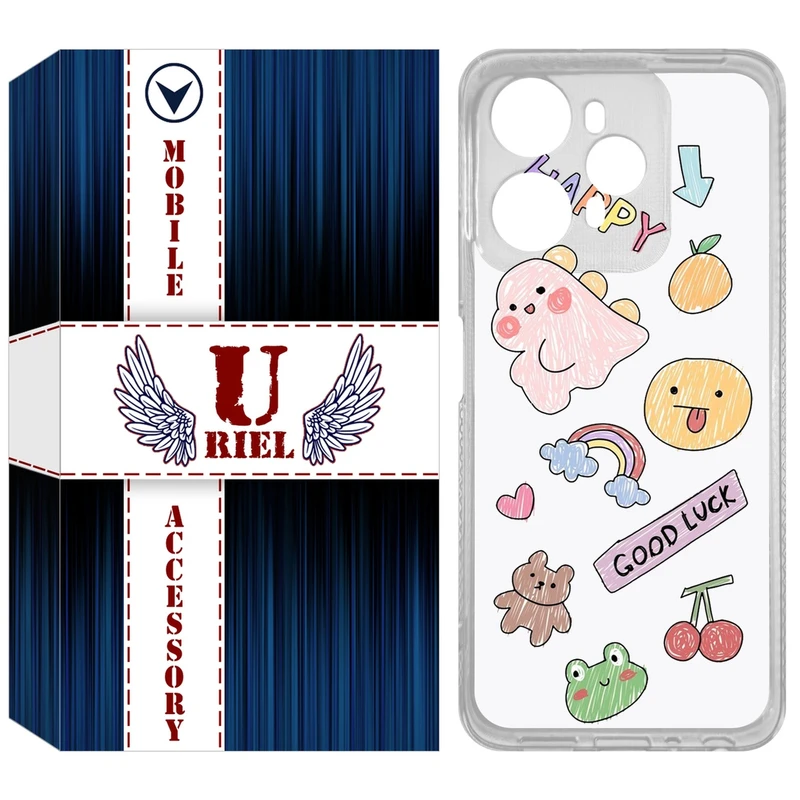 کاور یوریل مدل Clear کد 10 طرح نقاشی مناسب برای گوشی موبایل وکال V1 / V1 Plus