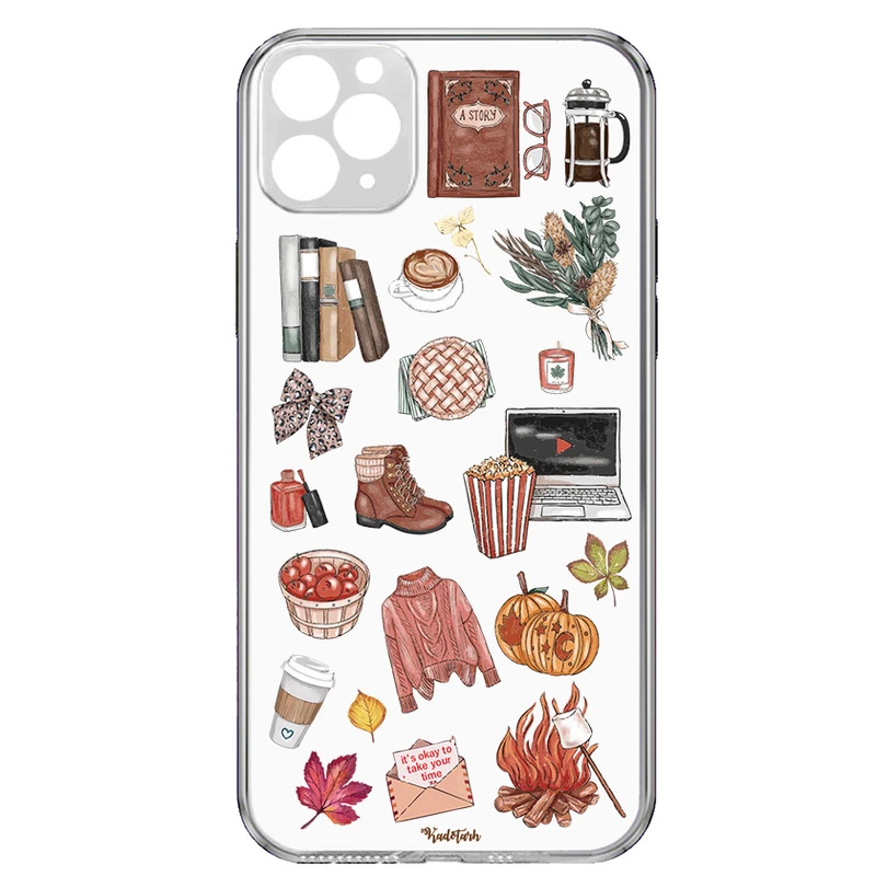 کاور طرح استیکرهای پائیزی مناسب برای گوشی موبایل اپل IPhone 14 Pro