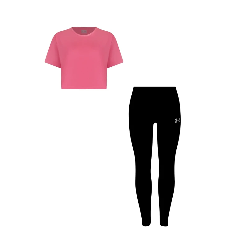 ست کراپ تی شرت و لگینگ ورزشی زنانه مدل 56-4101