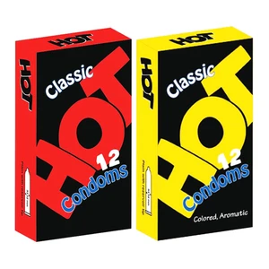 کاندوم هات مدل Classic بسته 12 عددی به همراه کاندوم هات مدل Classic Aromatic بسته 12 عددی