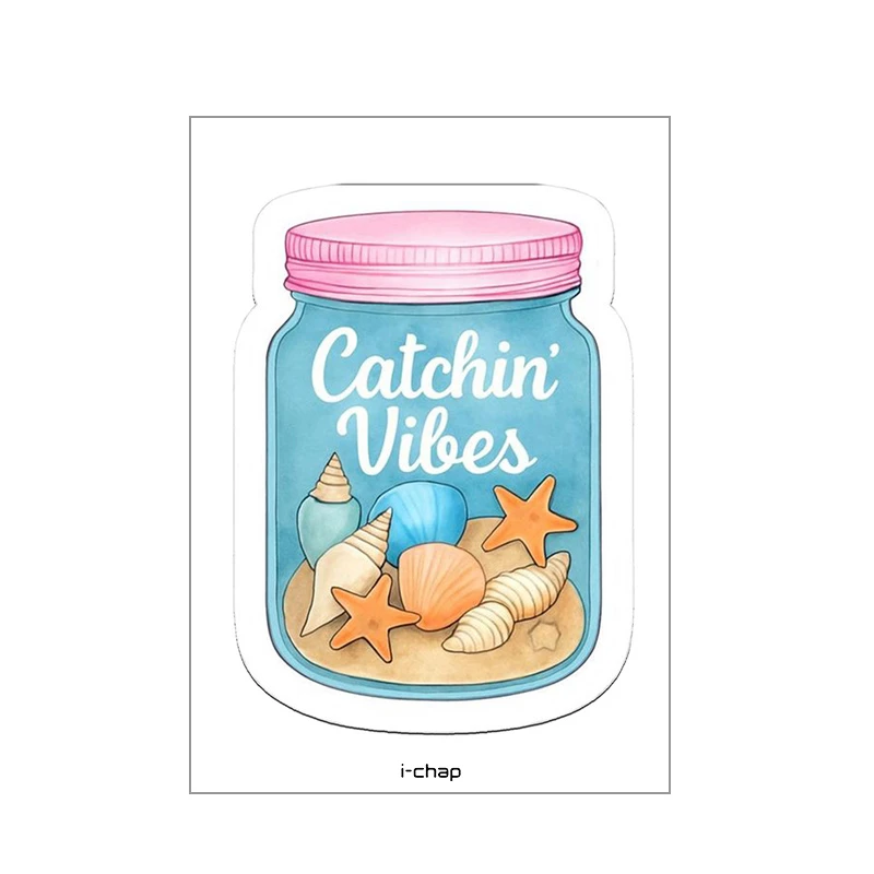 استیکر پارچه و لباس آی چاپ طرح vibes کد t229