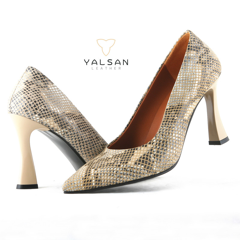 ست کیف و کفش زنانه چرم یلسان مدل آتریسا کد ROZ-RTL-916-krm