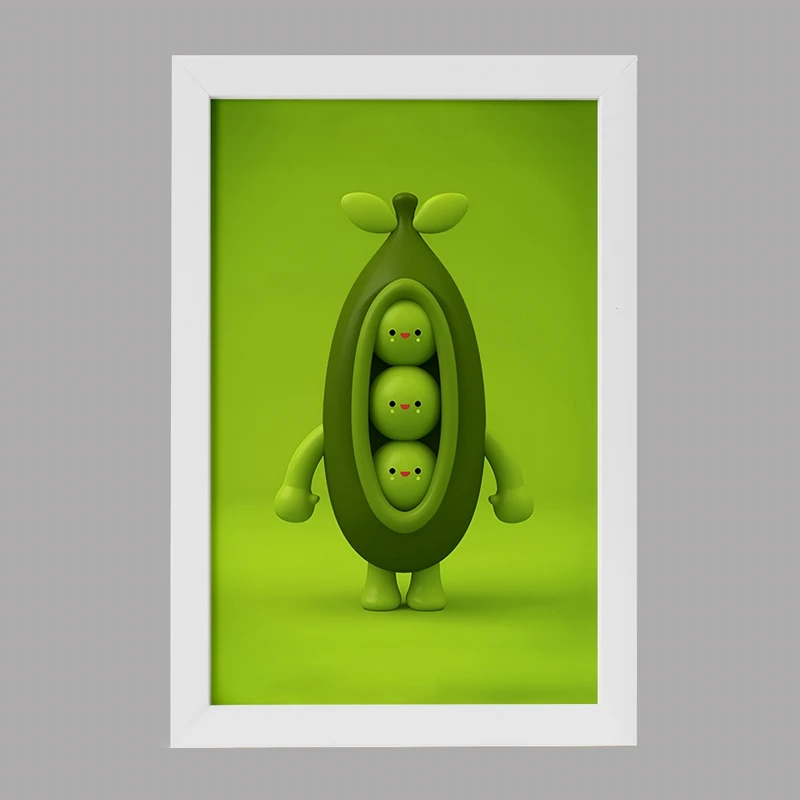 تابلو خندالو مدل نخودفرنگی بامزه کد F3357