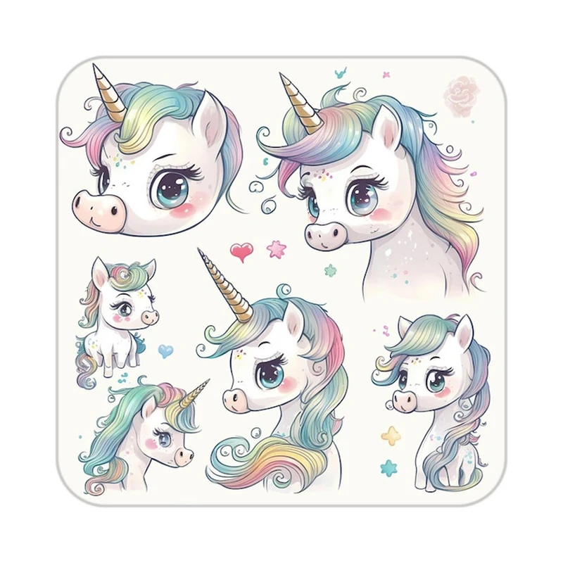 زیر لیوانی کاکتی طرح اسب تک شاخ و یونیکورن مدل mp30065