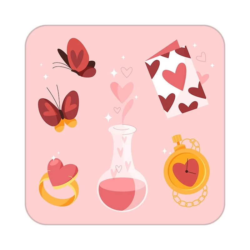 زیر لیوانی کاکتی طرح عاشقانه مدل mp39006