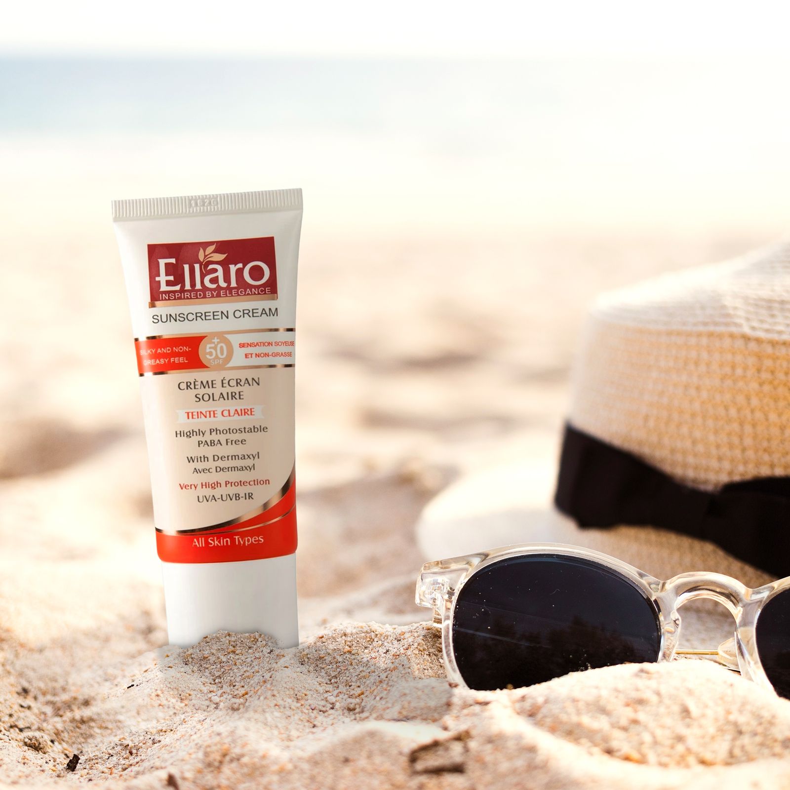 کرم ضد آفتاب رنگی الارو، SPF 50، مدل Teinte Claire تحت لیسانس، مناسب پوست چرب با تنالیته روشن و حجم 40 میلی لیتر، ضد آب، محافظت‌کننده در برابر  اشعه‌های UVA و UVB، دارای فرمولاسیون فاقد چربی، با ماندگاری 2 ساعته -  - 2