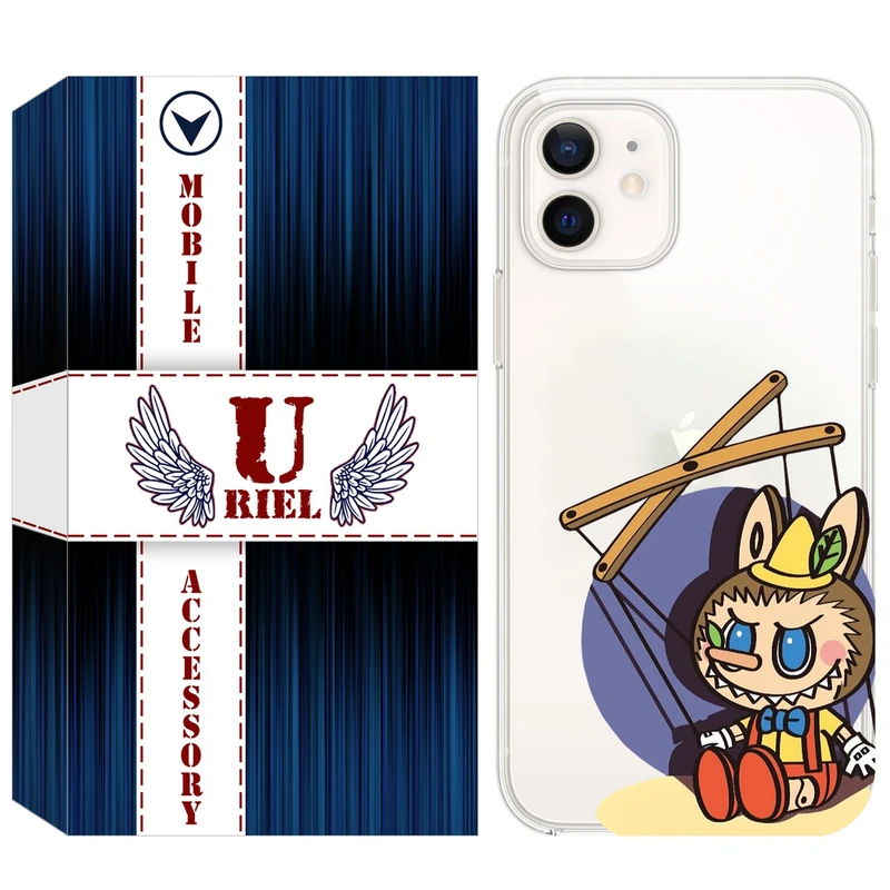 کاور یوریل مدل Clear کد 108 طرح لبوبو Labubu مناسب برای گوشی موبایل اپل iPhone 12