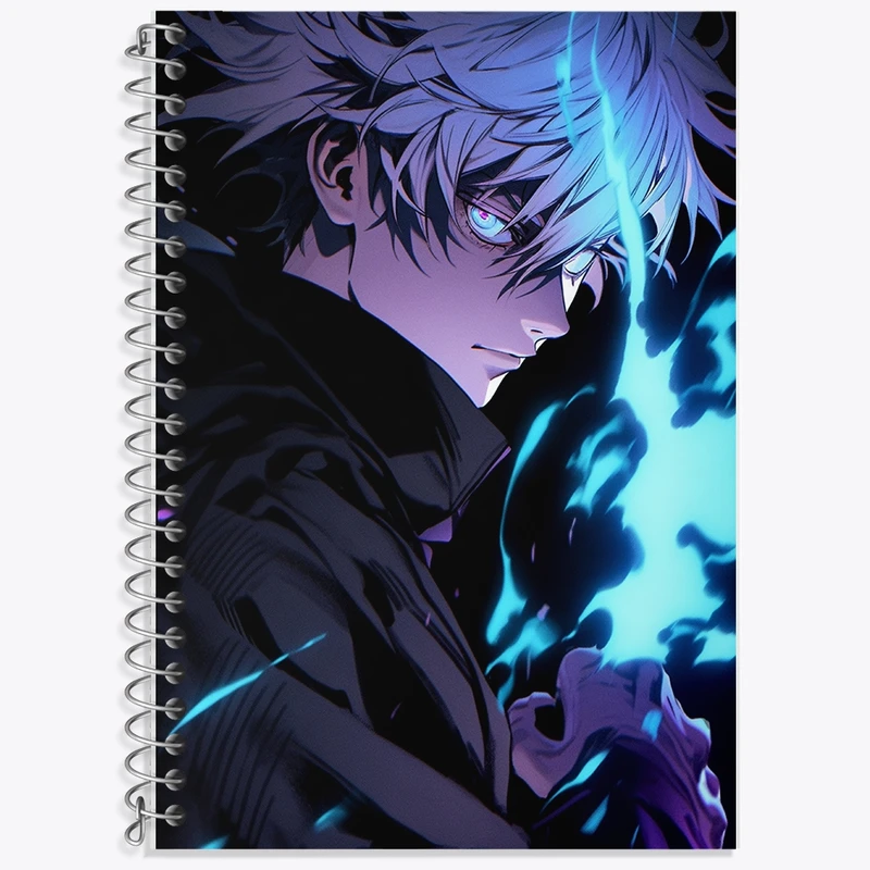 دفتر زبان 50 برگ خندالو مدل دو خط طرح گوجو ساتورو انیمه جوجوتسو کایزن کد F1612