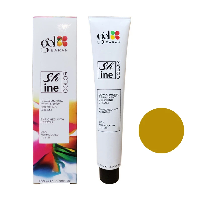 رنگ مو گلباران مدل shine شماره 8.0 حجم 100 میلی لیتر رنگ بلوند طبیعی روشن