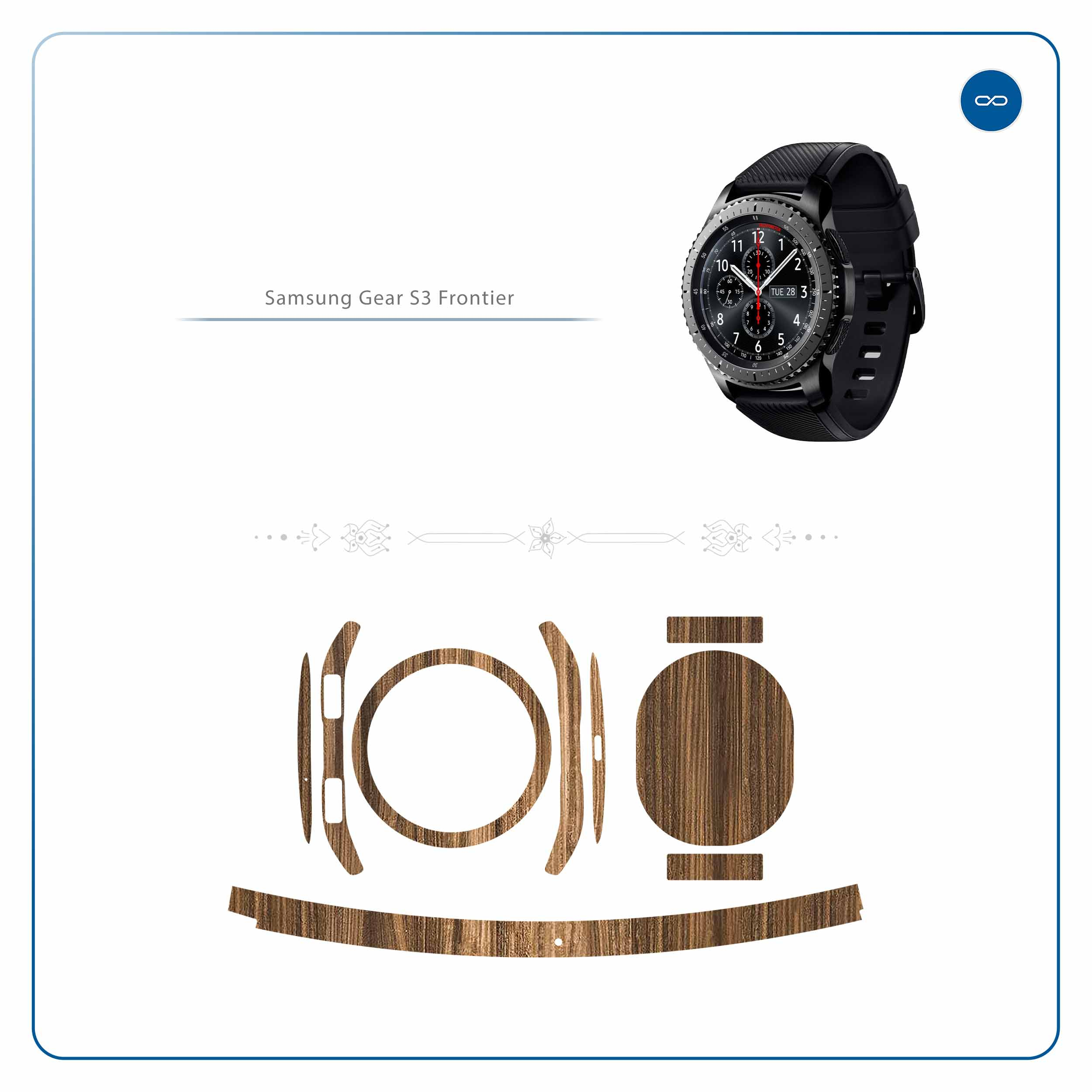برچسب ماهوت طرح Light-Walnut-Wood مناسب برای ساعت هوشمند سامسونگ Galaxy Gear S3 Frontier