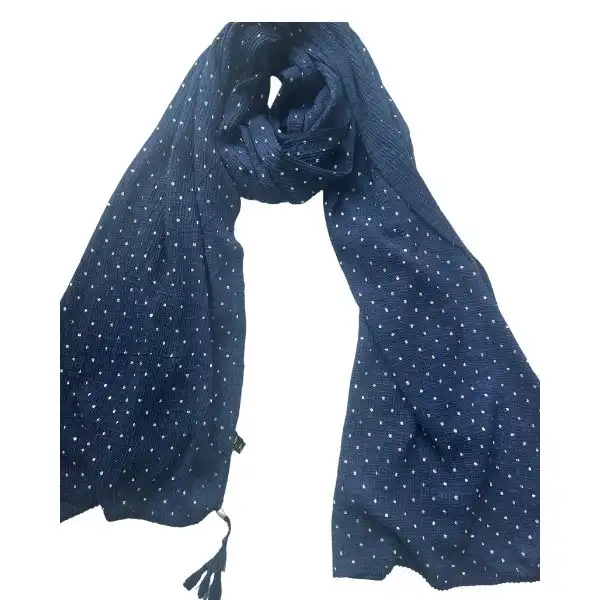 شال زنانه مدل توپ توپی دورو نقره کوب