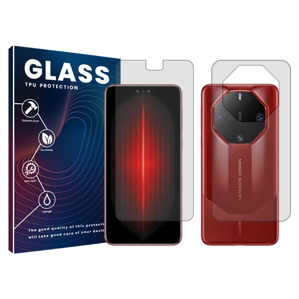 محافظ صفحه نمایش شفاف گلس مدل Resistant مناسب برای گوشی موبایل هوآوی Mate 60 RS Ultimate به همراه محافظ پشت گوشی