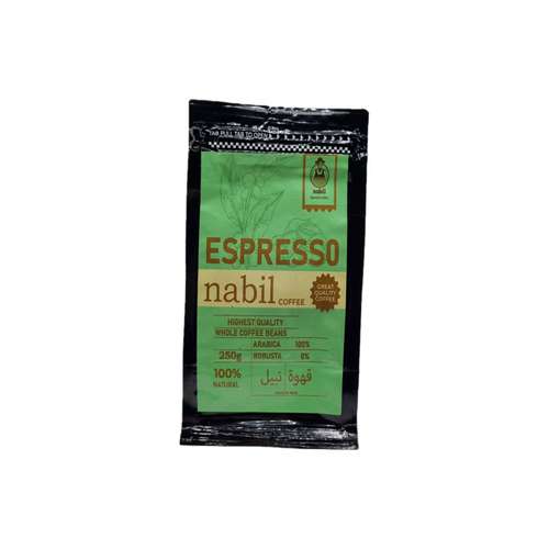 دانه قهوه اسپرسو 100 عربیکا نبيل كافی - 250 گرم