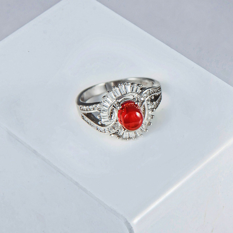 انگشتر نقره زنانه مدل جواهری کد NG5049